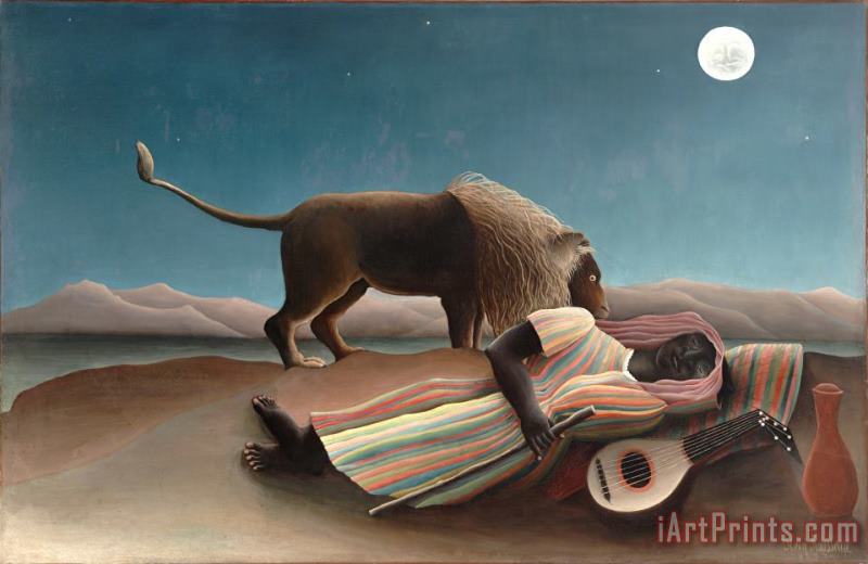 Henri Rousseau La Bohemienne Endormie Art Painting