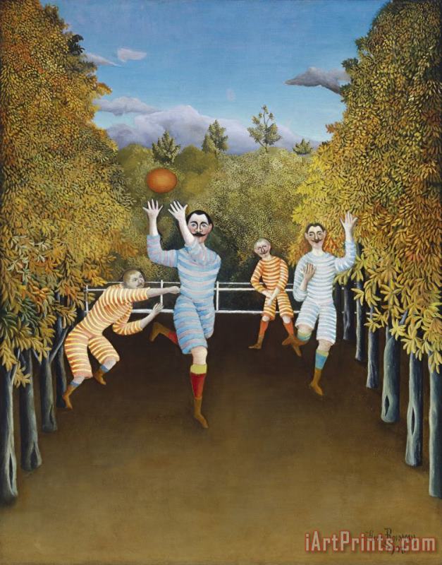 The Football Players painting - Henri Rousseau The Football Players Art Print