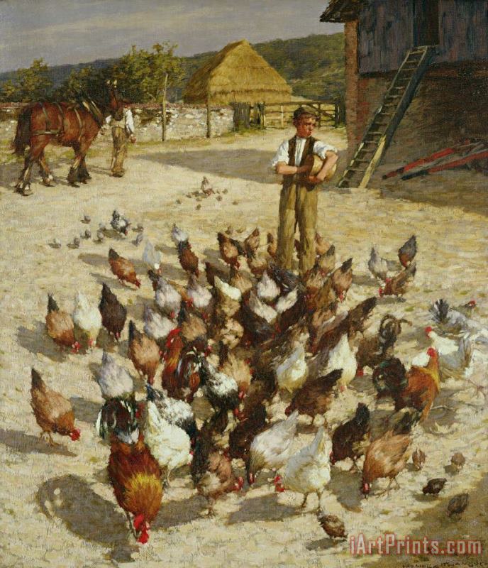 Henry Herbert La Thangue A Sussex Farm Art Painting