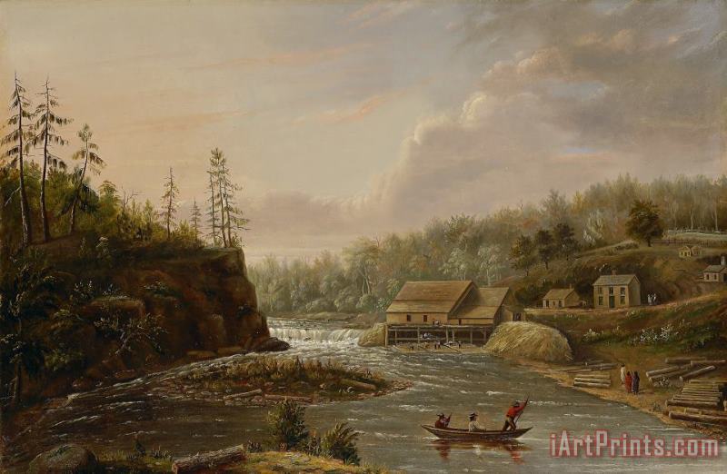 Henry Lewis Cheevers Mill On The St. Croix River Art Print