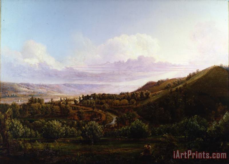 Henry Lovie View of Bald Face Creek in The Ohio River Valley Art Painting