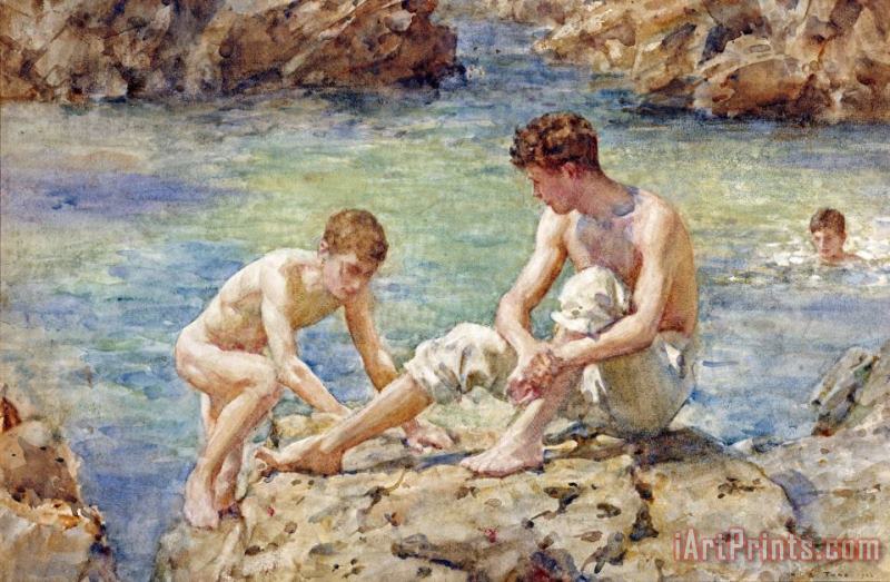 The Bathers painting - Henry Scott Tuke The Bathers Art Print