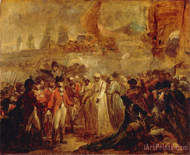 Henry Singleton The Surrender of The Two Sons of Tipu Sahib, Sultan of Mysore, to Sir David Baird Art Print