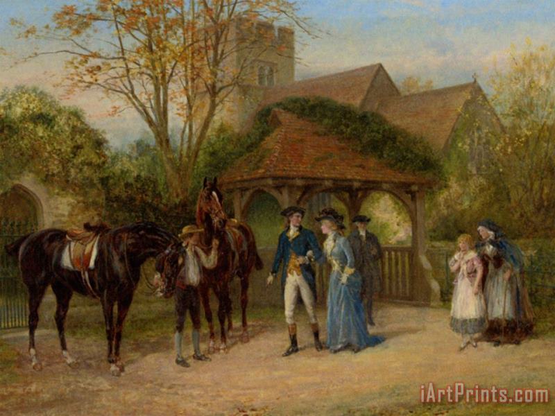 A Visit to The Church painting - Heywood Hardy A Visit to The Church Art Print