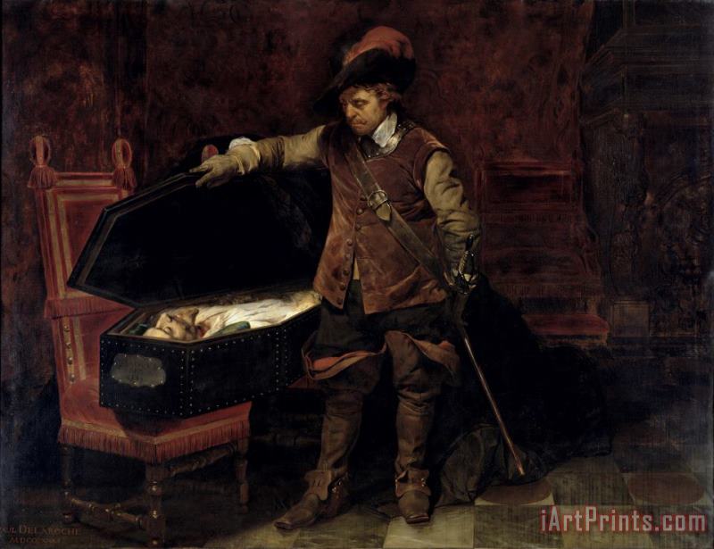 Oliver Cromwell Opening the Coffin of Charles I painting - Hippolyte Delaroche Oliver Cromwell Opening the Coffin of Charles I Art Print