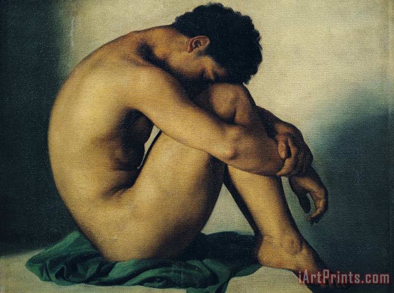 Hippolyte Flandrin Study of a Nude Young Man Art Painting