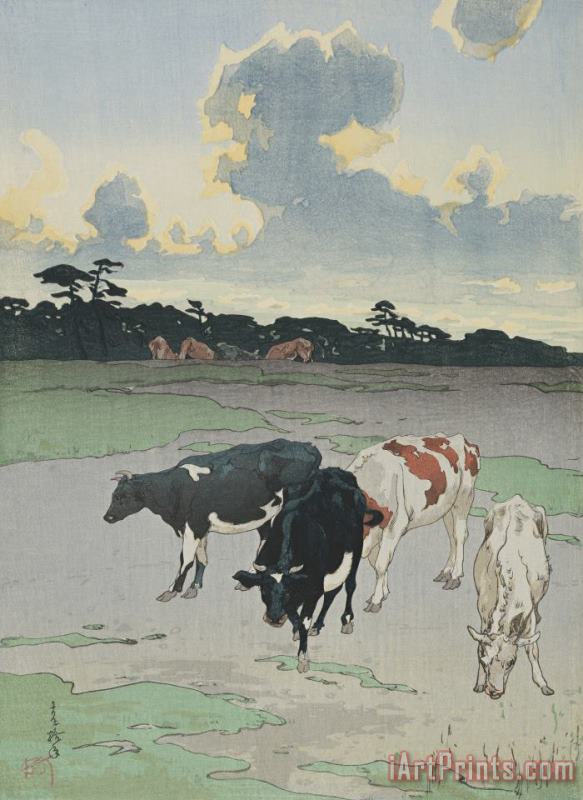 Hiroshi Yoshida Afternoon in The Pasture (bokujo No Gogo) Art Painting
