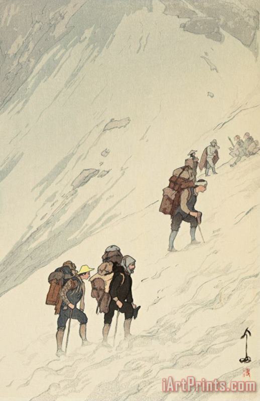 Hiroshi Yoshida Climbing Snow Valley (hariki Sekkei), From The Series Japanese Alps, One of Twelve Subjects (nihon Arupusu Ju Ni Dai No Uchi) Art Print