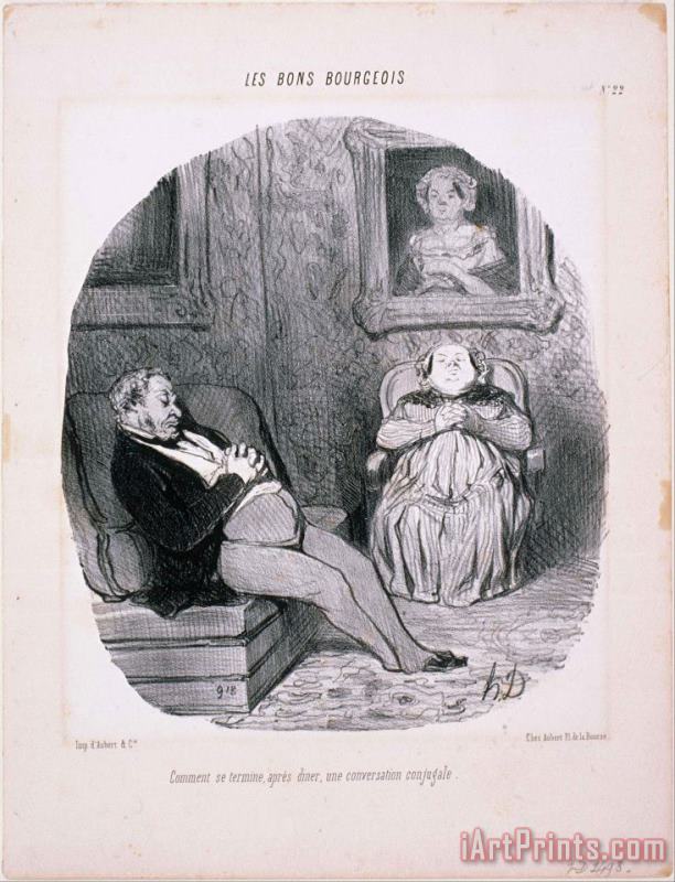 Honore Daumier Les Bons Bourgeois Comment Se Termine...une Conversation Conjugale Art Painting