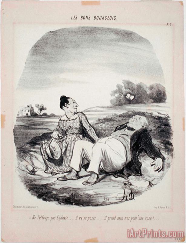 Honore Daumier Les Bons Bourgeois Ne L'effraye Pas Eudoxie... Art Painting