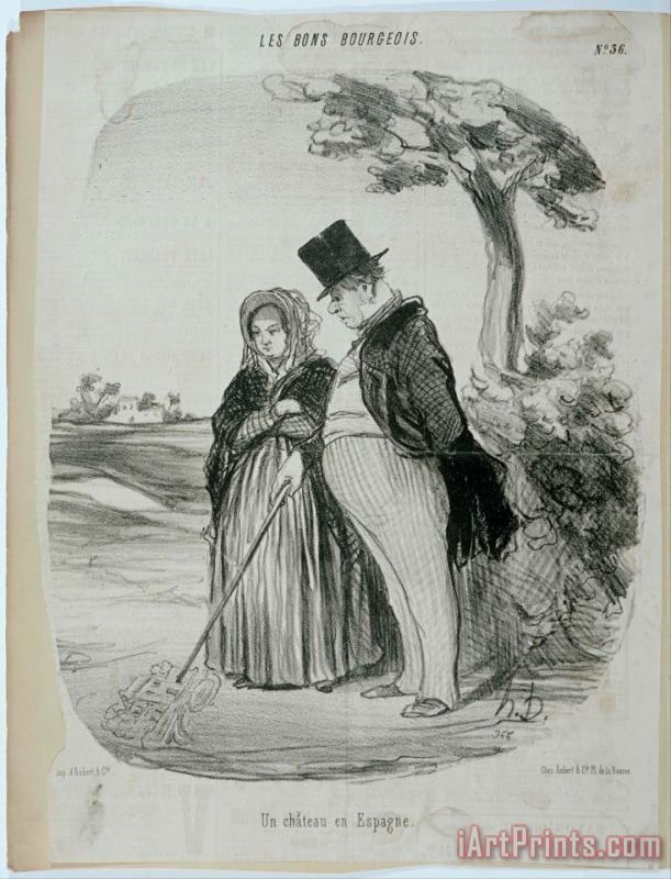 Honore Daumier Les Bons Bourgeois Un Chateau En Espagne Art Print