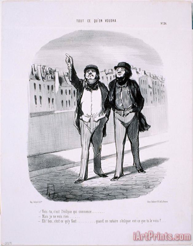 Honore Daumier Tout Ce Qu'on Voudra Vois Tu, C'est L'eclipse Qui Commence... Art Print