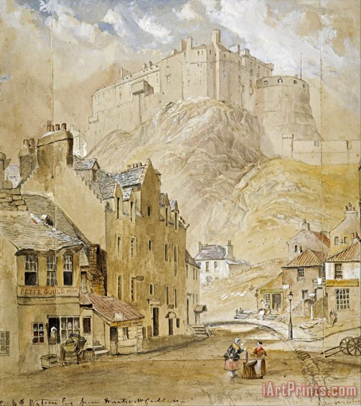 Horatio McCulloch Edinburgh Castle From The Foot of The Vennel, 1845 Art Print