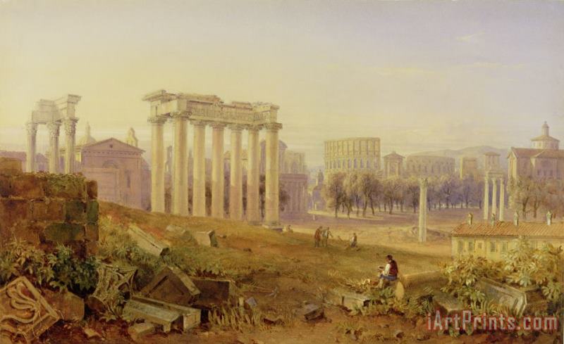 Across the Forum - Rome painting - Hugh William Williams Across the Forum - Rome Art Print