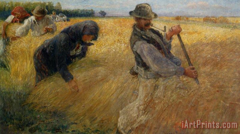 The Harvesters painting - Ignac Ujvary The Harvesters Art Print