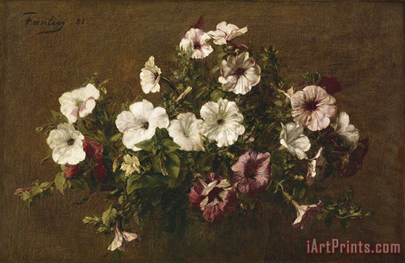 Ignace Henri Jean Fantin-Latour Petunias Art Painting