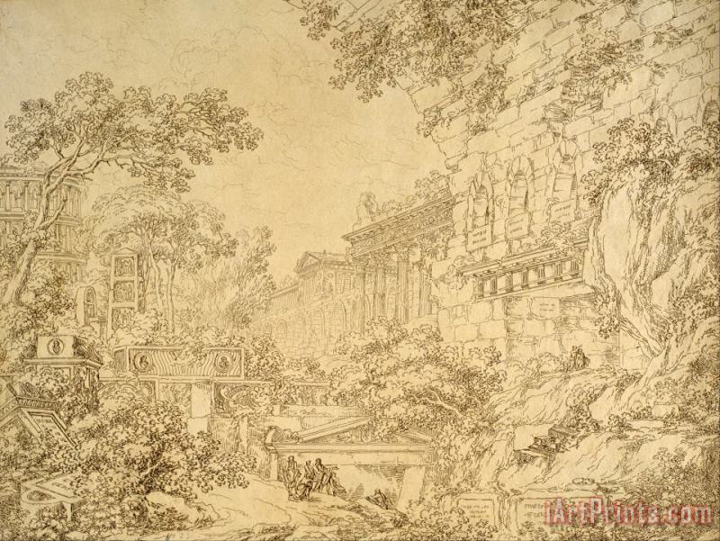 Ignazio Degotti Landscape with Ruins Art Print