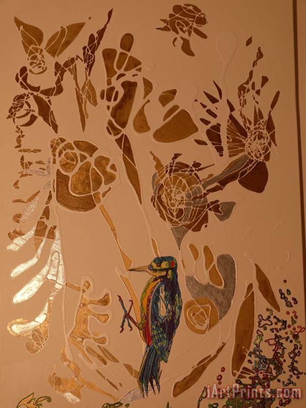 Goldpecker painting - Igor Eugen Prokop Goldpecker Art Print