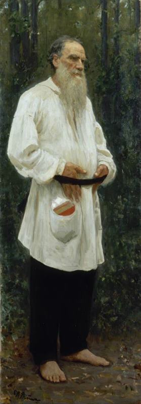 Ilya Repin Leo Tolstoy Barefoot Art Painting
