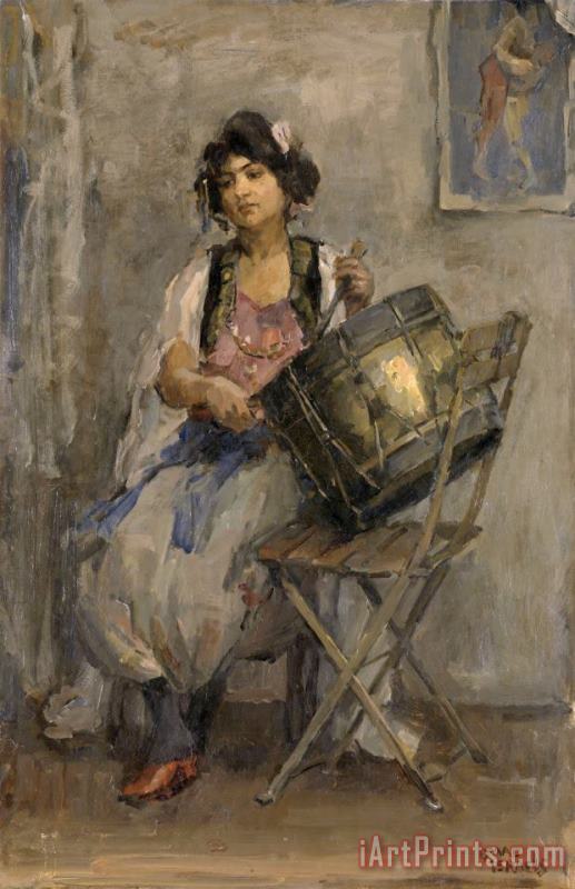 Isaac Israels The Lady Drummer Art Painting