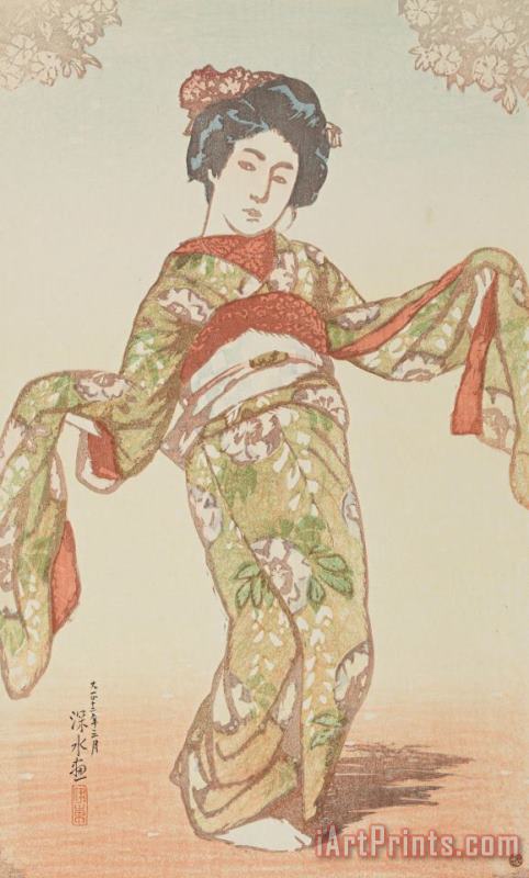 Dancing (odori) painting - Ito Shinsui Dancing (odori) Art Print