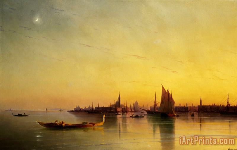 Venice From The Lagoon at Sunset painting - Ivan Ayvazovsky Venice From The Lagoon at Sunset Art Print