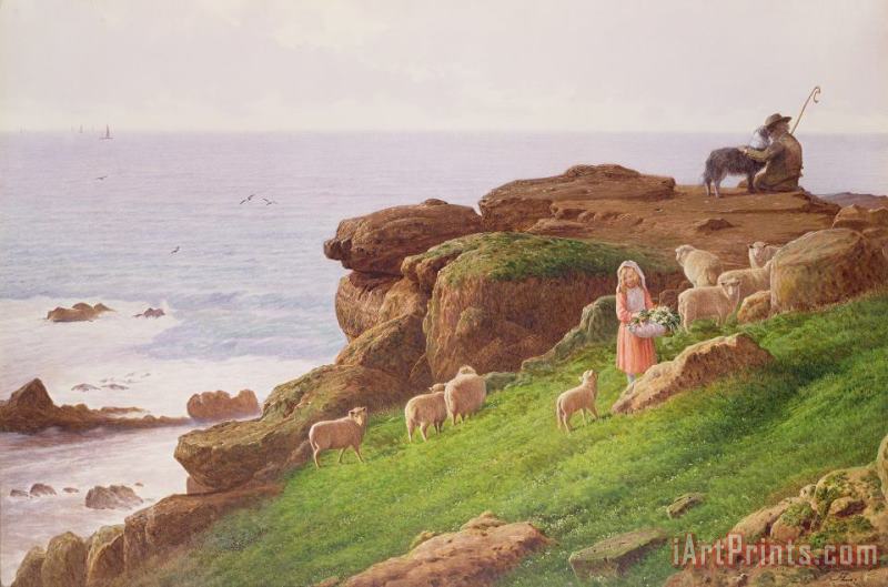 The Pet Lamb painting - J Hardwicke Lewis The Pet Lamb Art Print