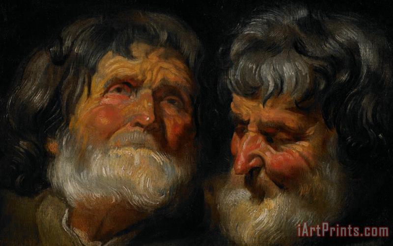 Jacob Jordaens Two Studies Of The Head Of An Old Man Art Painting