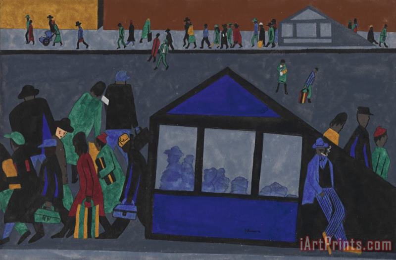 Subway Home From Work painting - Jacob Lawrence Subway Home From Work Art Print