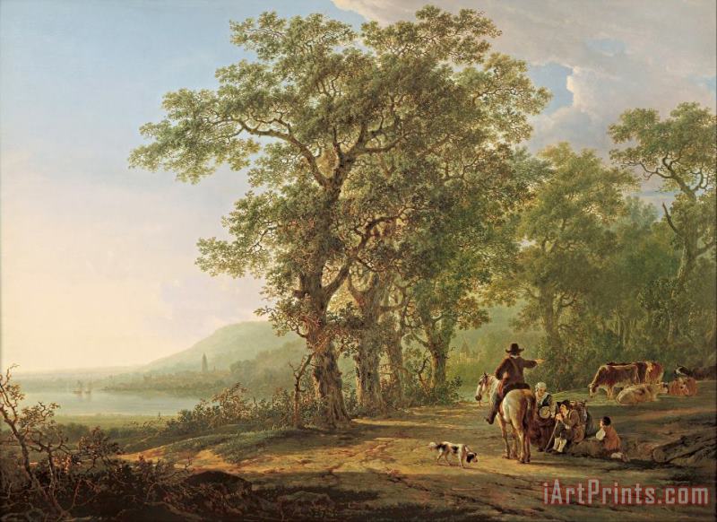 Jacob van Strij  Figures in a Forest Landscape Art Painting