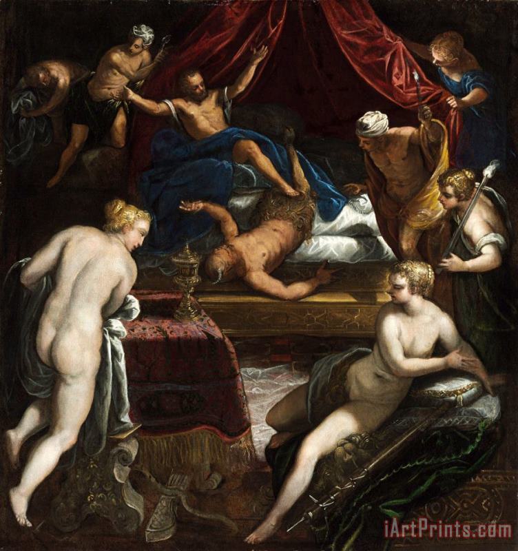 Jacopo Robusti Tintoretto Hercules Expelling The Faun From Omphale's Bed Art Painting