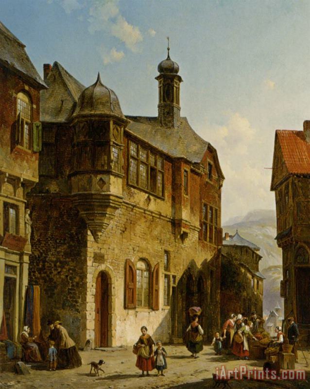 A View of The Judengasse Salzburg painting - Jacques Carabain A View of The Judengasse Salzburg Art Print