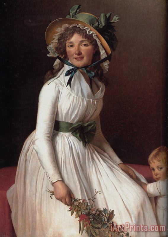 Jacques Louis David Portrait of Emilie Seriziat And Her Son Art Painting