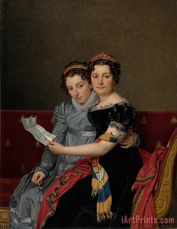 Jacques Louis David The Sisters Zenaide And Charlotte Bonaparte Art Print