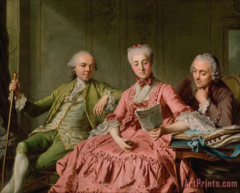 Jacques Wilbaut  Presumed Portrait of The Duc De Choiseul And Two Companions Art Painting