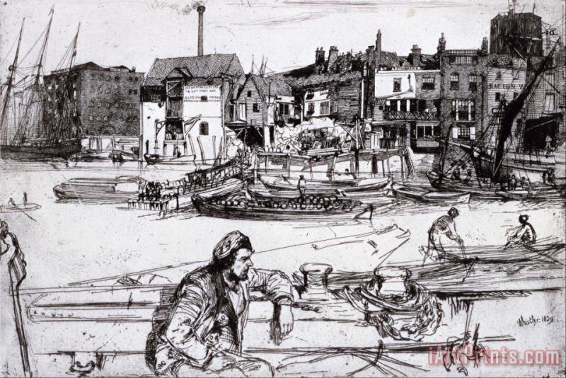 Black Lion Wharf painting - James Abbott McNeill Whistler Black Lion Wharf Art Print