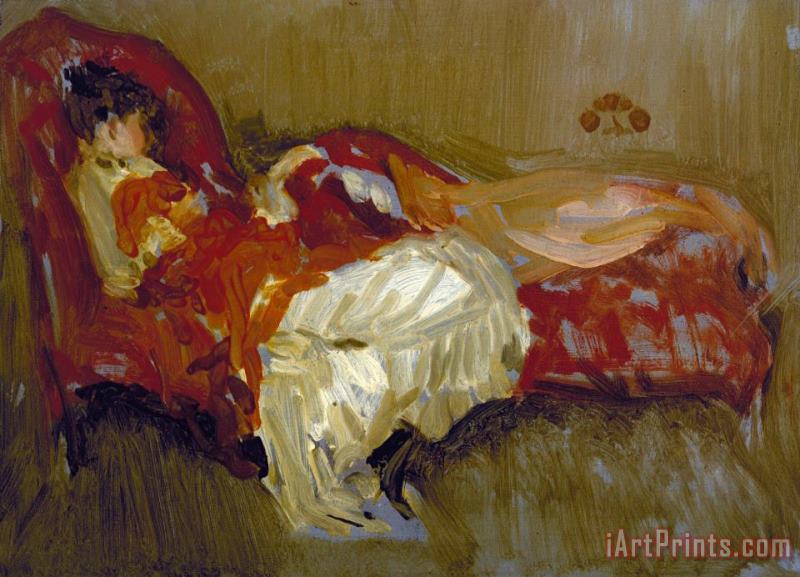 James Abbott McNeill Whistler Note in Red: The Siesta Art Print