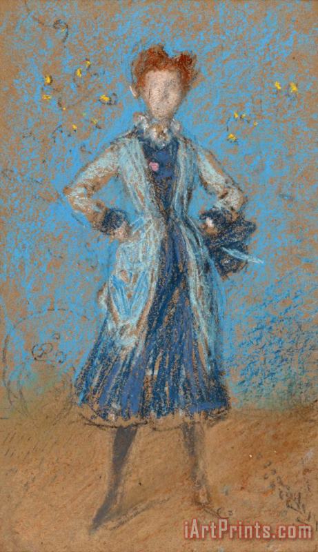 The Blue Girl painting - James Abbott McNeill Whistler The Blue Girl Art Print