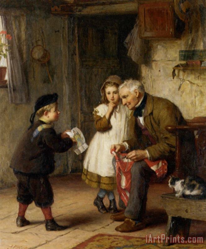 James Clarke Waite Surprise for Grandfather Art Painting