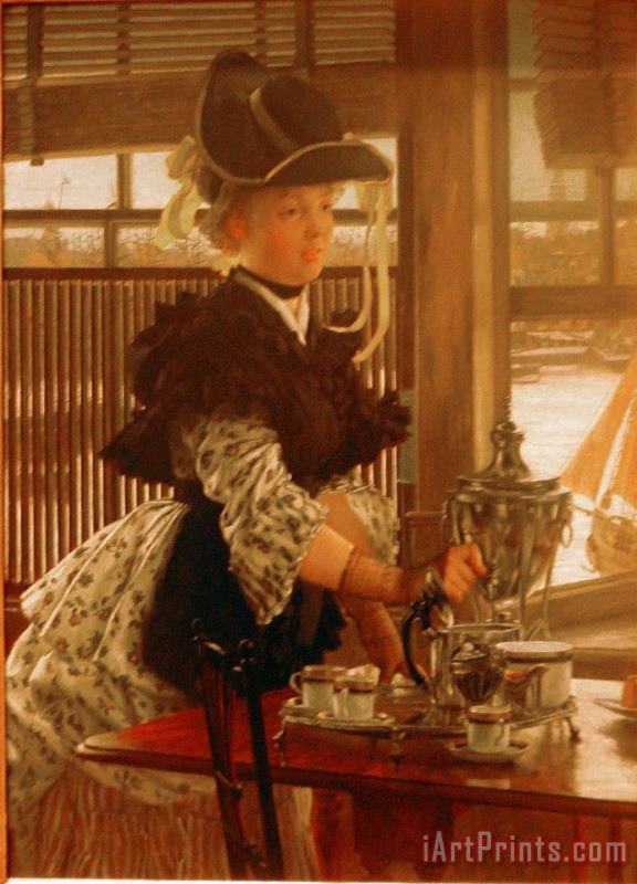 Afternoon Coffee painting - James Jacques Joseph Tissot Afternoon Coffee Art Print
