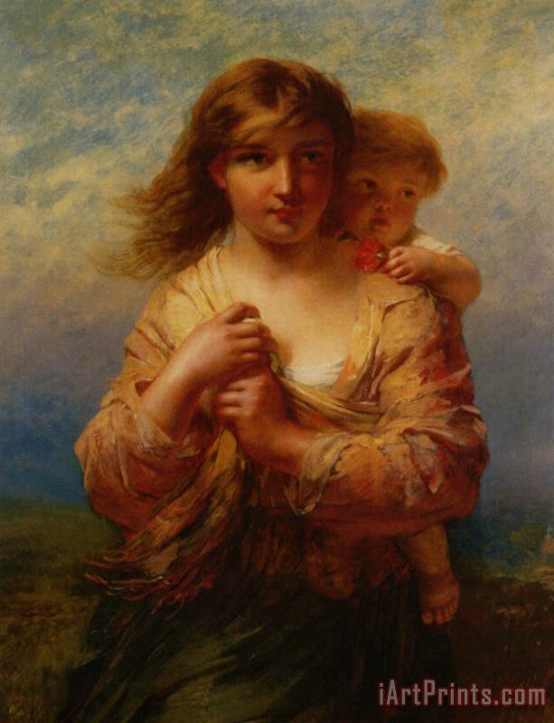 Mother And Child painting - James John Hill Mother And Child Art Print