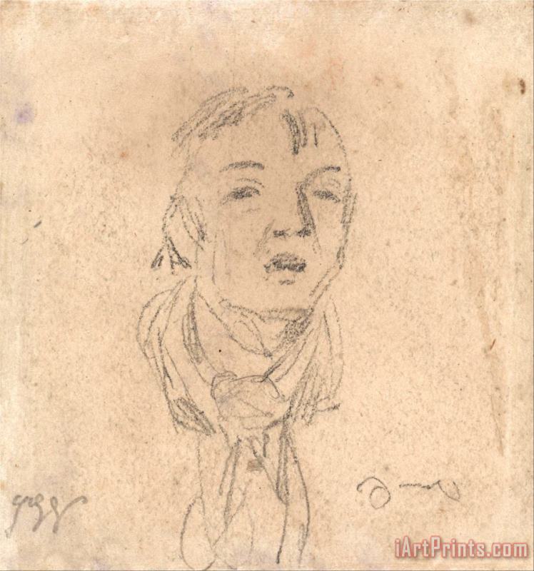 Head of a Man Wearing a Loose Scarf painting - James Ward Head of a Man Wearing a Loose Scarf Art Print