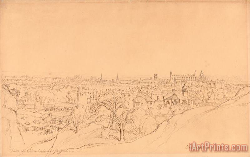 James Ward Study for The View of Cambridge From Castle Hill Art Print