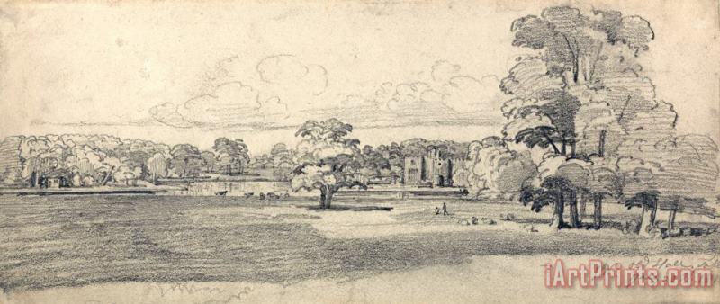 The Old Hall, Tabley, Surrounded by Parkland, July 20, 1814 (1819?) painting - James Ward The Old Hall, Tabley, Surrounded by Parkland, July 20, 1814 (1819?) Art Print