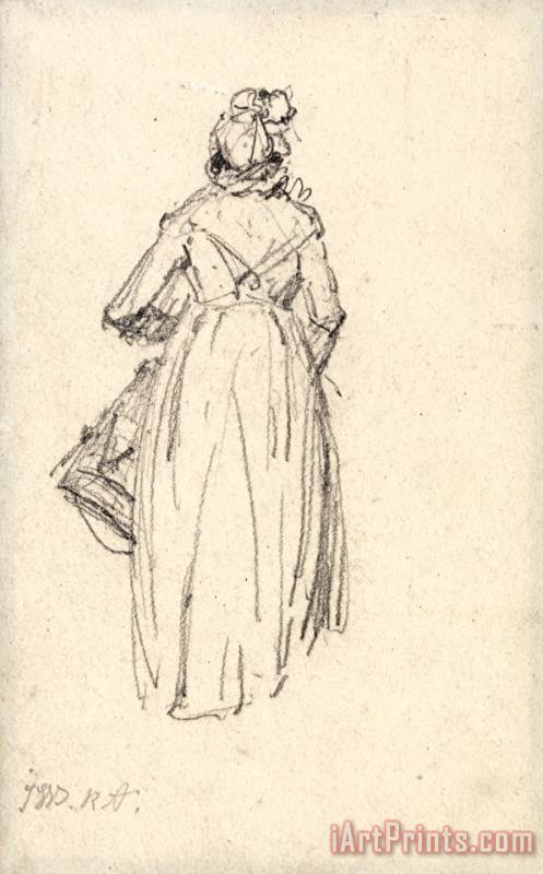 James Ward Woman Standing, Seen From The Back Art Print