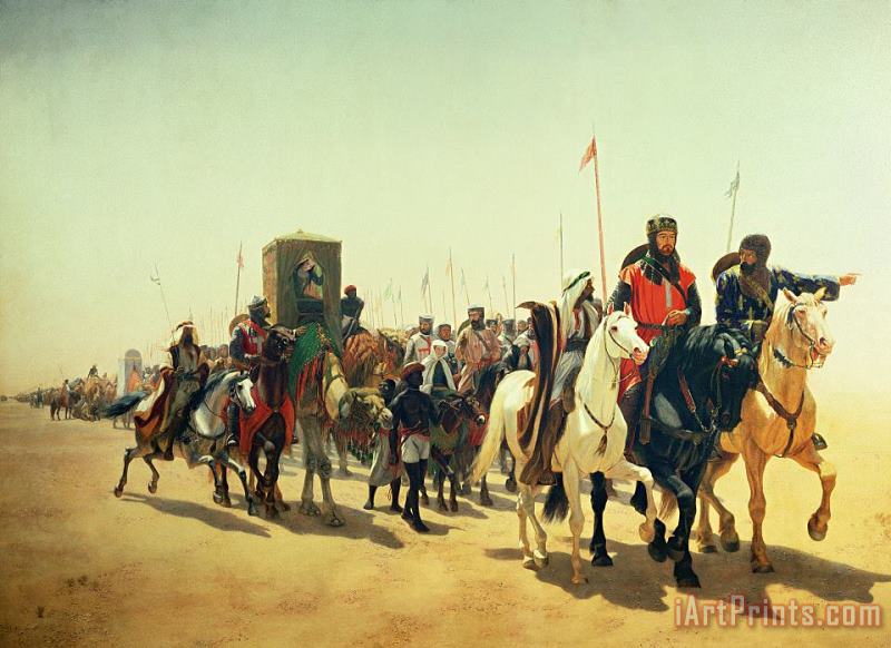 Richard Coeur de Lion on his way to Jerusalem painting - James William Glass Richard Coeur de Lion on his way to Jerusalem Art Print