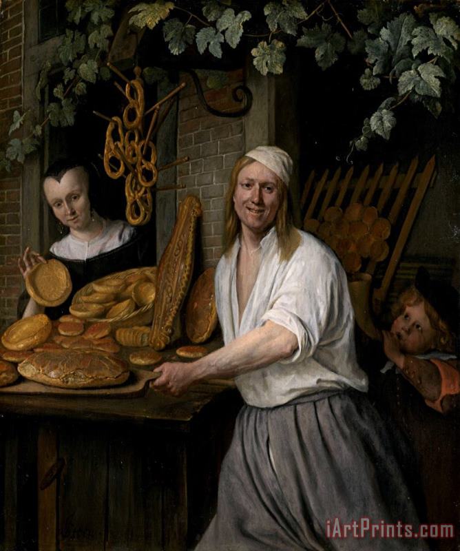 Jan Havicksz Steen The Baker Arent Oostwaard And His Wife, Catharina Keizerswaard Art Painting