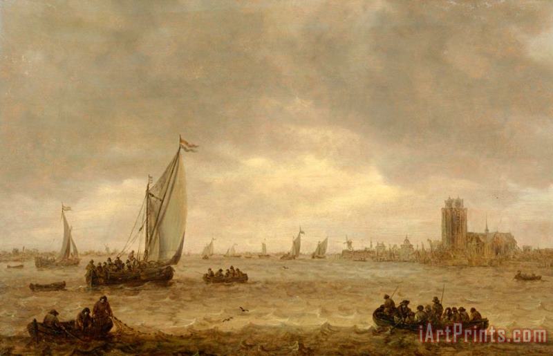 Mouth of The Meuse (dordrecht) painting - Jan Josefsz van Goyen Mouth of The Meuse (dordrecht) Art Print
