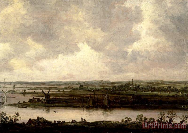 View of The Spaarne And of Haarlemmermeer (vista on a Wide River) painting - Jan Josefsz Van Goyen View of The Spaarne And of Haarlemmermeer (vista on a Wide River) Art Print