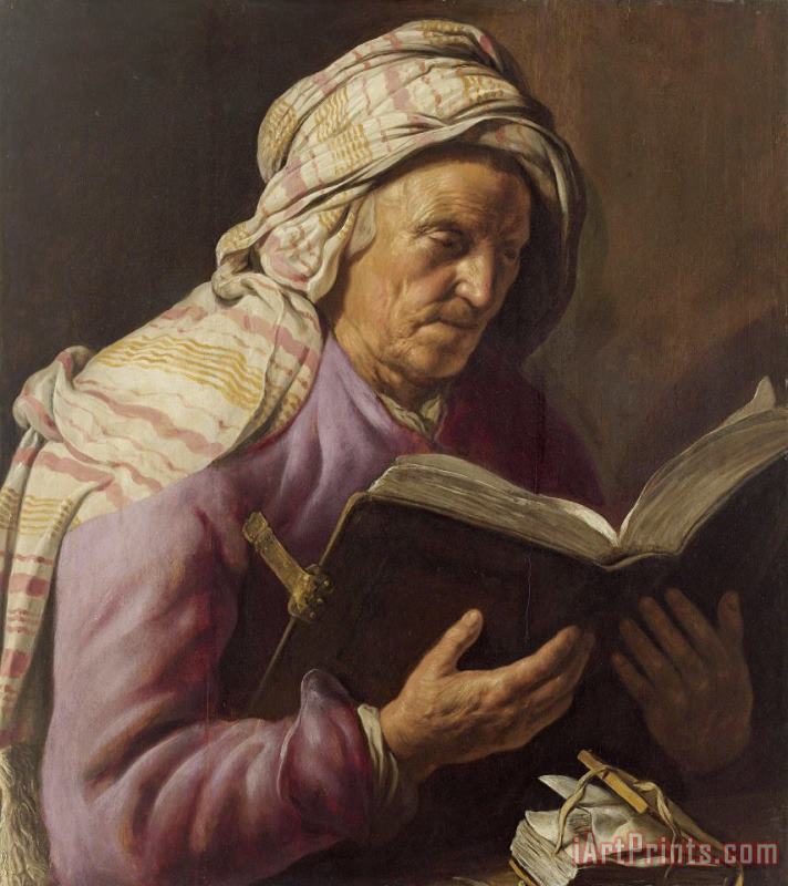Jan Lievens Old Woman Reading Art Painting